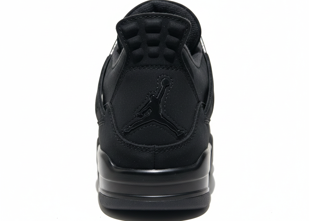 Air Jordan 4 Retro "Black Cat" - All Black Nubuck Sneakers